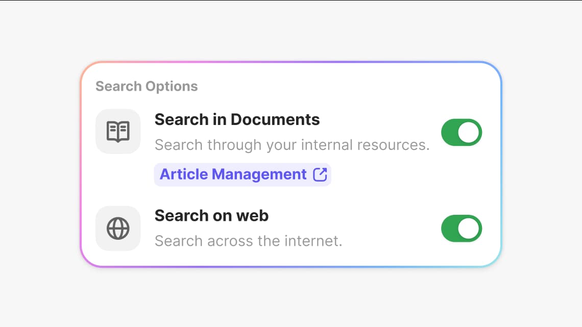 document or web search options