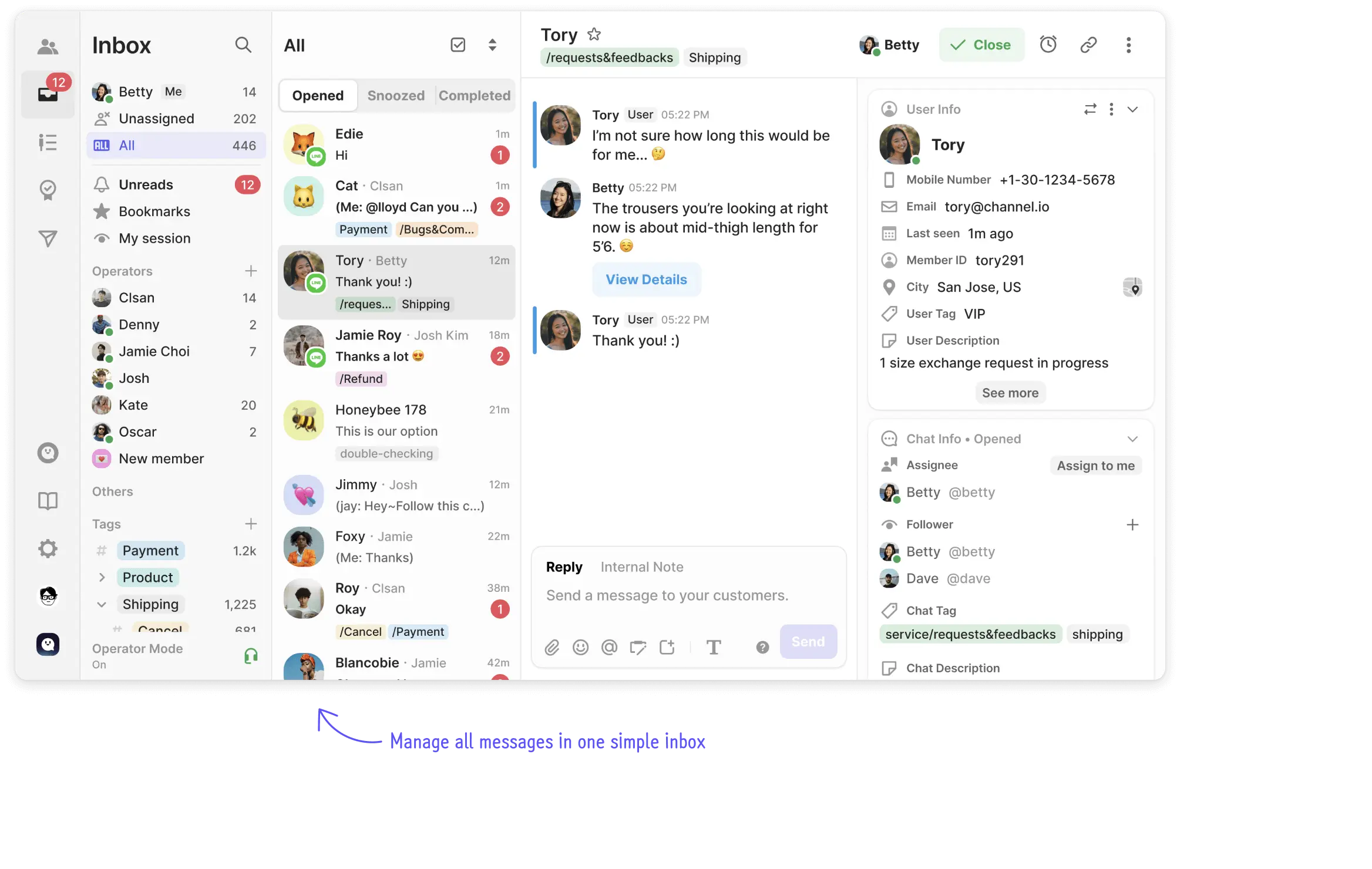 User chat feature preview