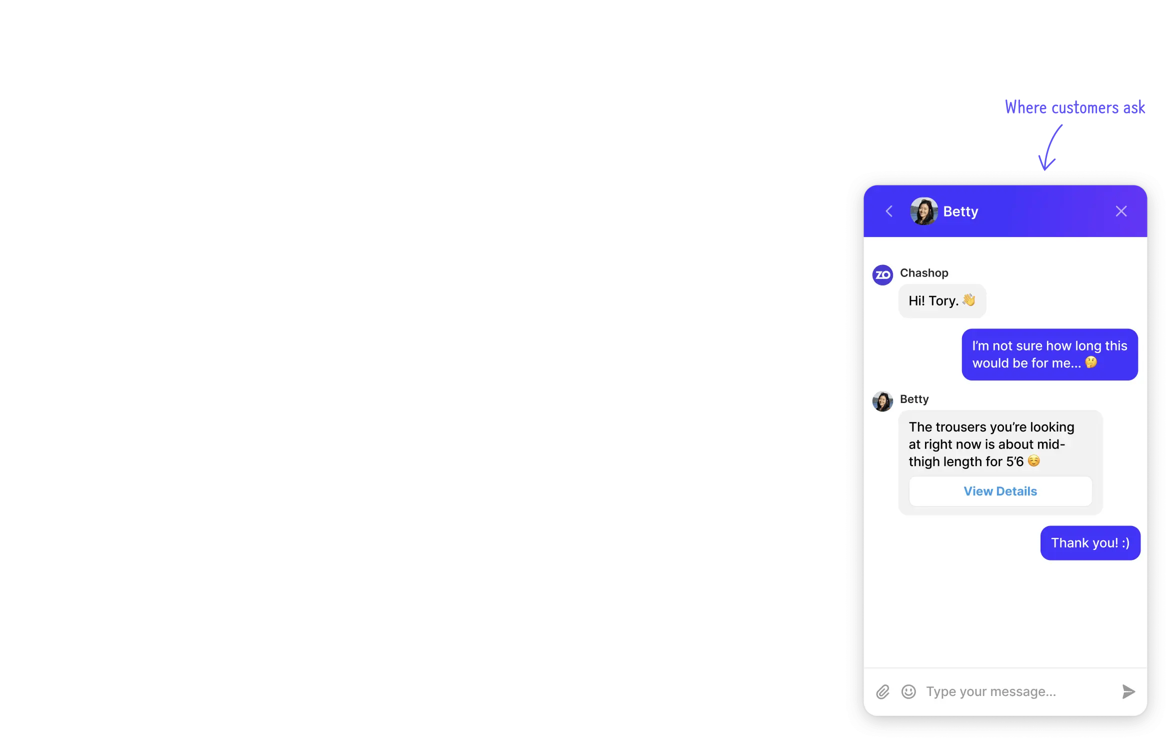 User chat feature preview